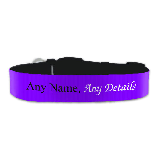 Personalised Large Dog Collar with Purple Background Image 1