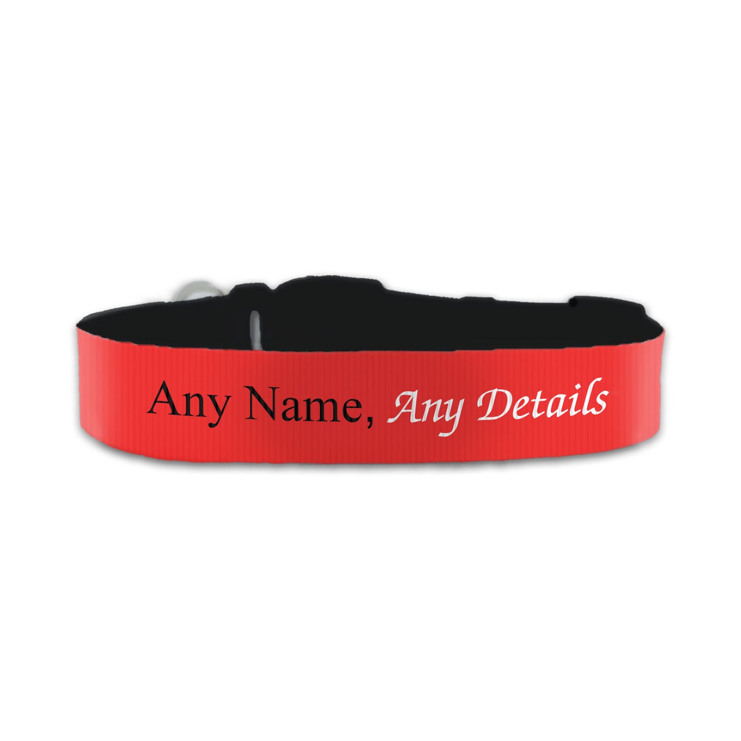 Personalised Small Dog Collar with Red Background Image 2