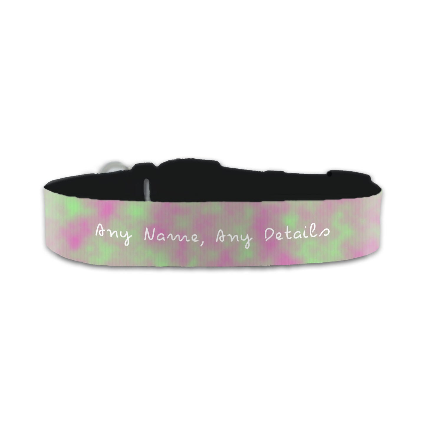 Personalised Small Dog Collar with Pinky Green Background Image 2