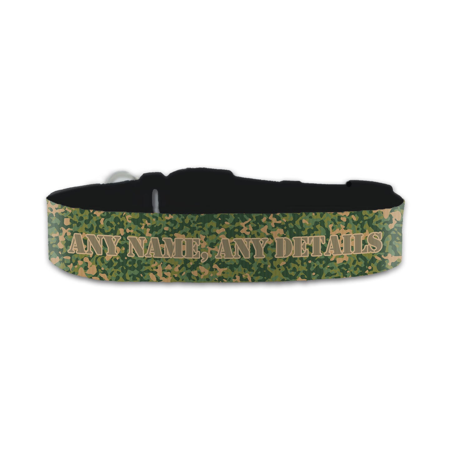 Personalised Small Dog Collar with Camo Background Image 2