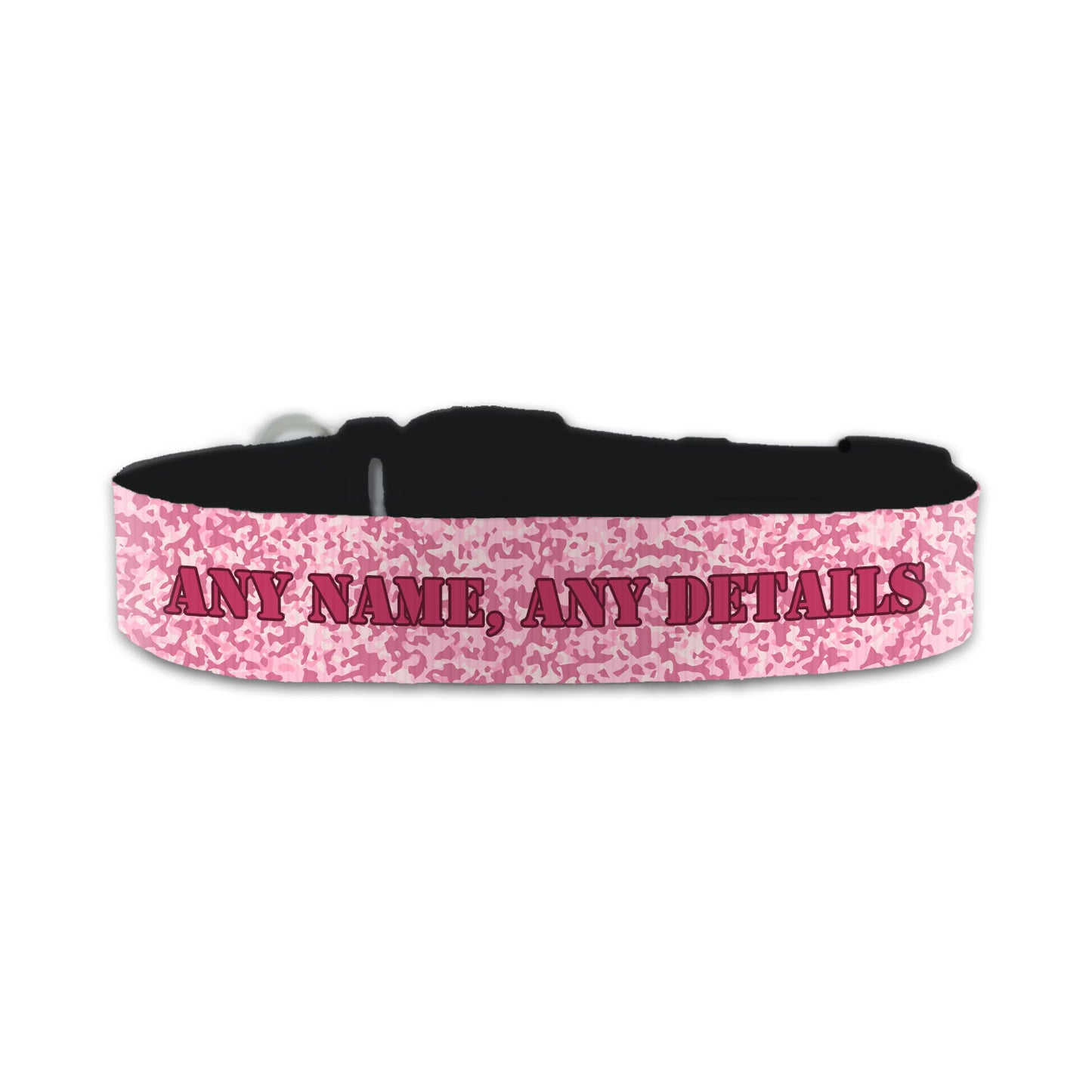 Personalised Small Dog Collar with Pink Camo Background Image 2