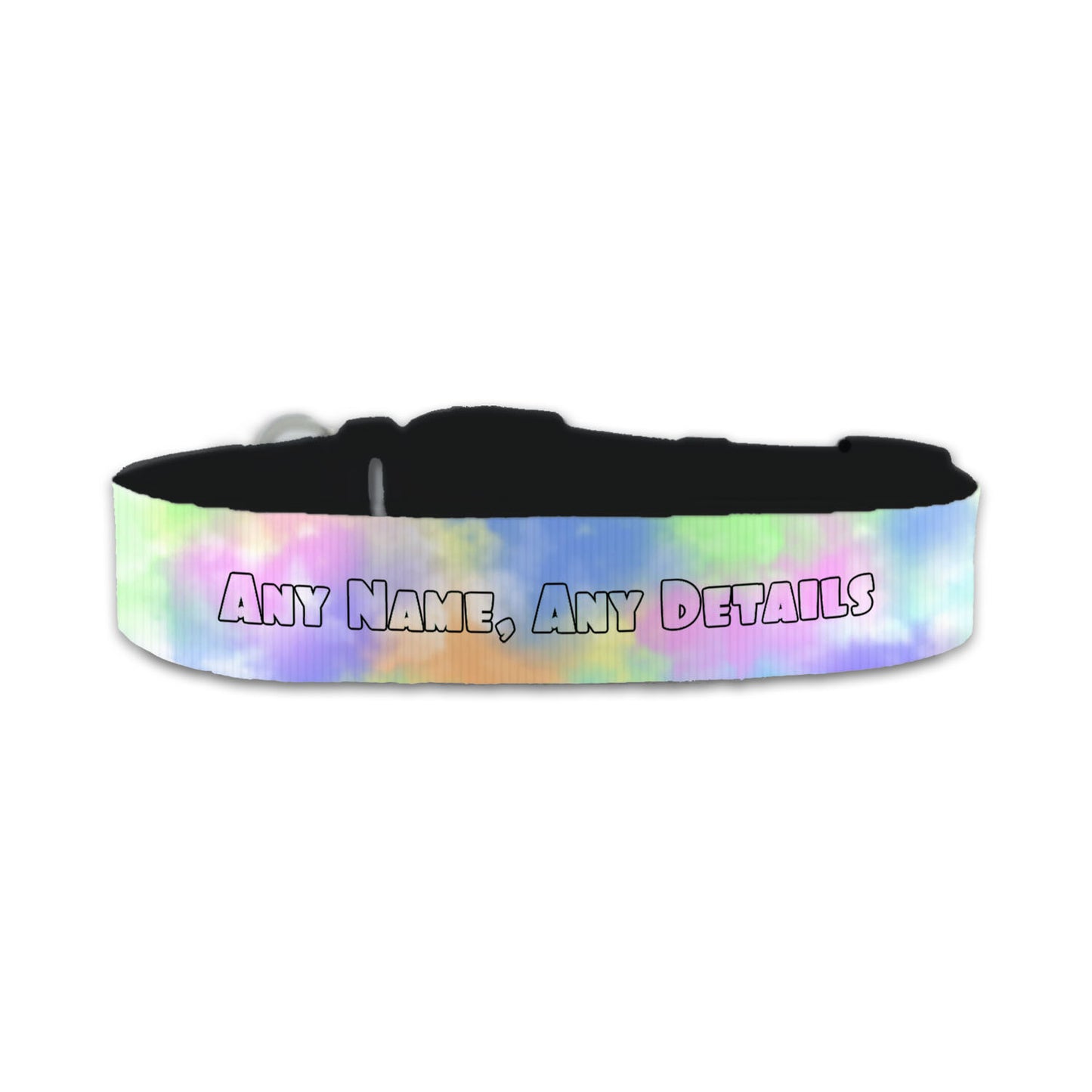 Personalised Small Dog Collar with Coloured Clouds Background Image 2