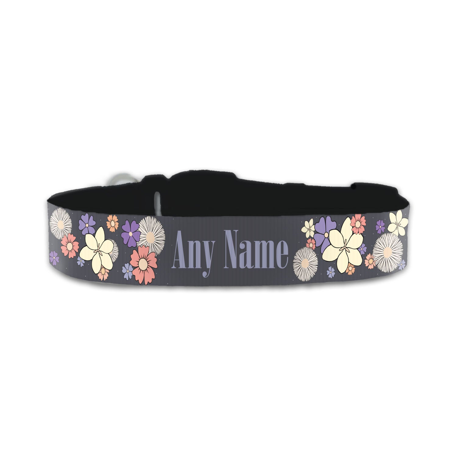 Personalised Small Dog Collar with Floral Background Image 2