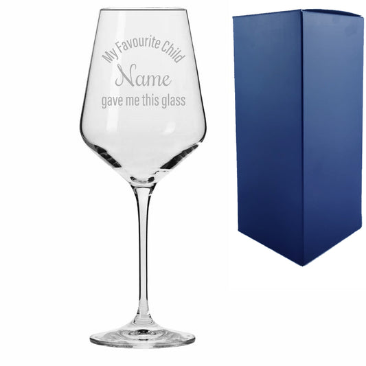 Engraved 390ml Infinity Wine Glass with My Favourite Child gave me this glass design Image 1