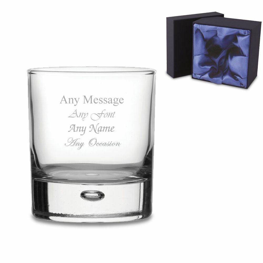 Engraved Bubble Whisky Tumbler with Premium Satin Lined Gift Box Image 2