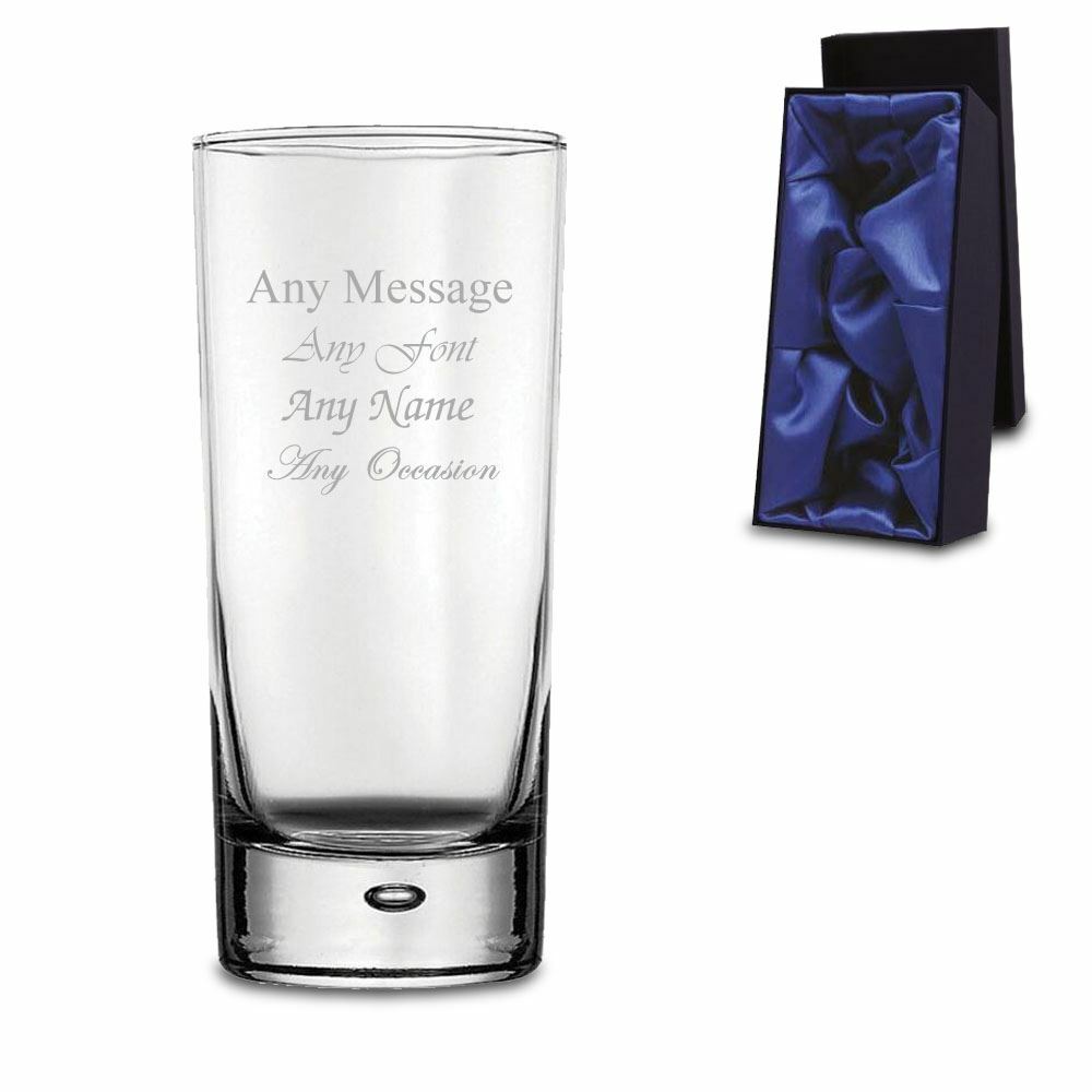 Engraved Bubble Hiball Cocktail Glass with Premium Satin Lined Gift Box Image 2