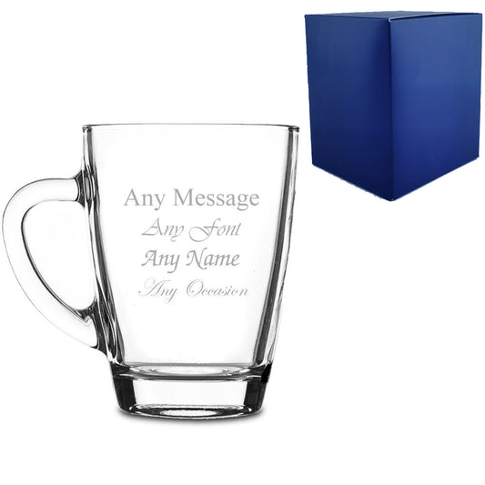 Engraved 300ml Glass Coffee Cup Image 1