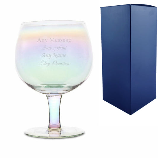 Engraved Iridescent Gin Glass Image 1