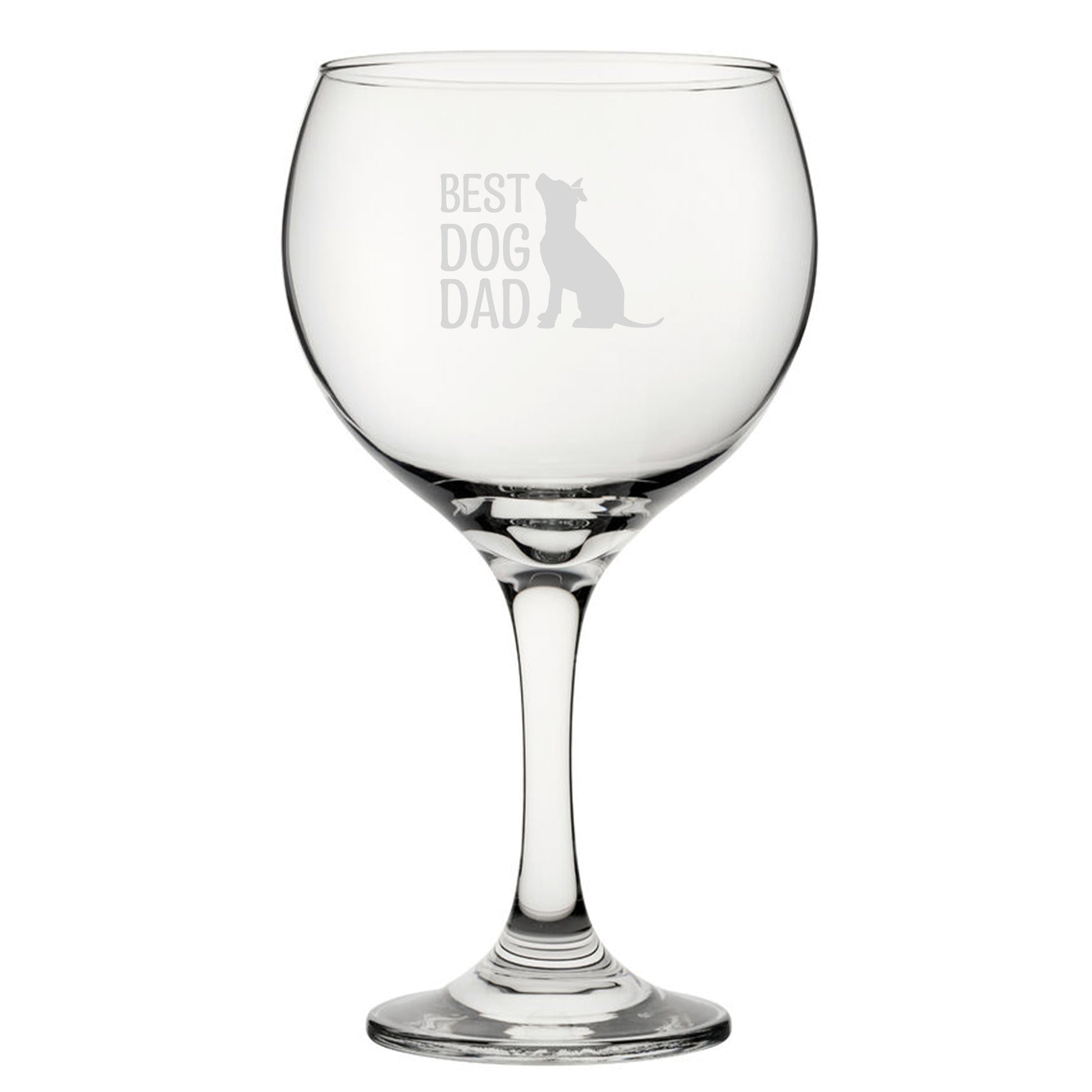 Best Dog Dad - Engraved Novelty Gin Balloon Cocktail Glass Image 2