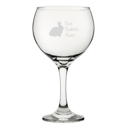 Best Rabbit Dad - Engraved Novelty Gin Balloon Cocktail Glass Image 1