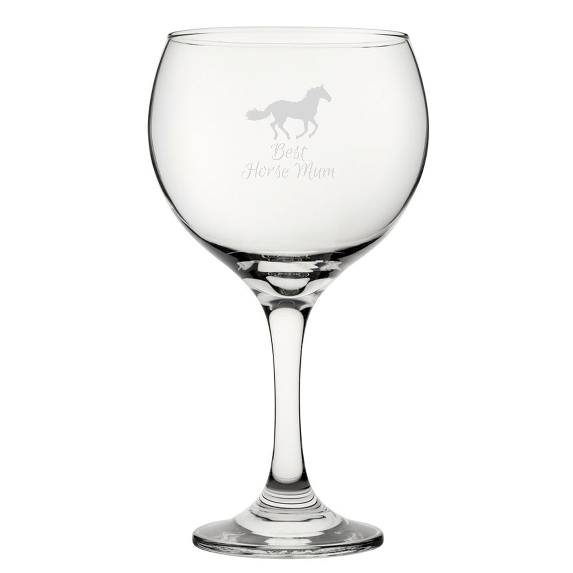 Best Horse Dad - Engraved Novelty Gin Balloon Cocktail Glass Image 2