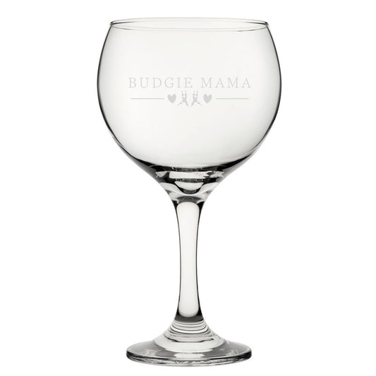 Budgie Papa - Engraved Novelty Gin Balloon Cocktail Glass Image 1