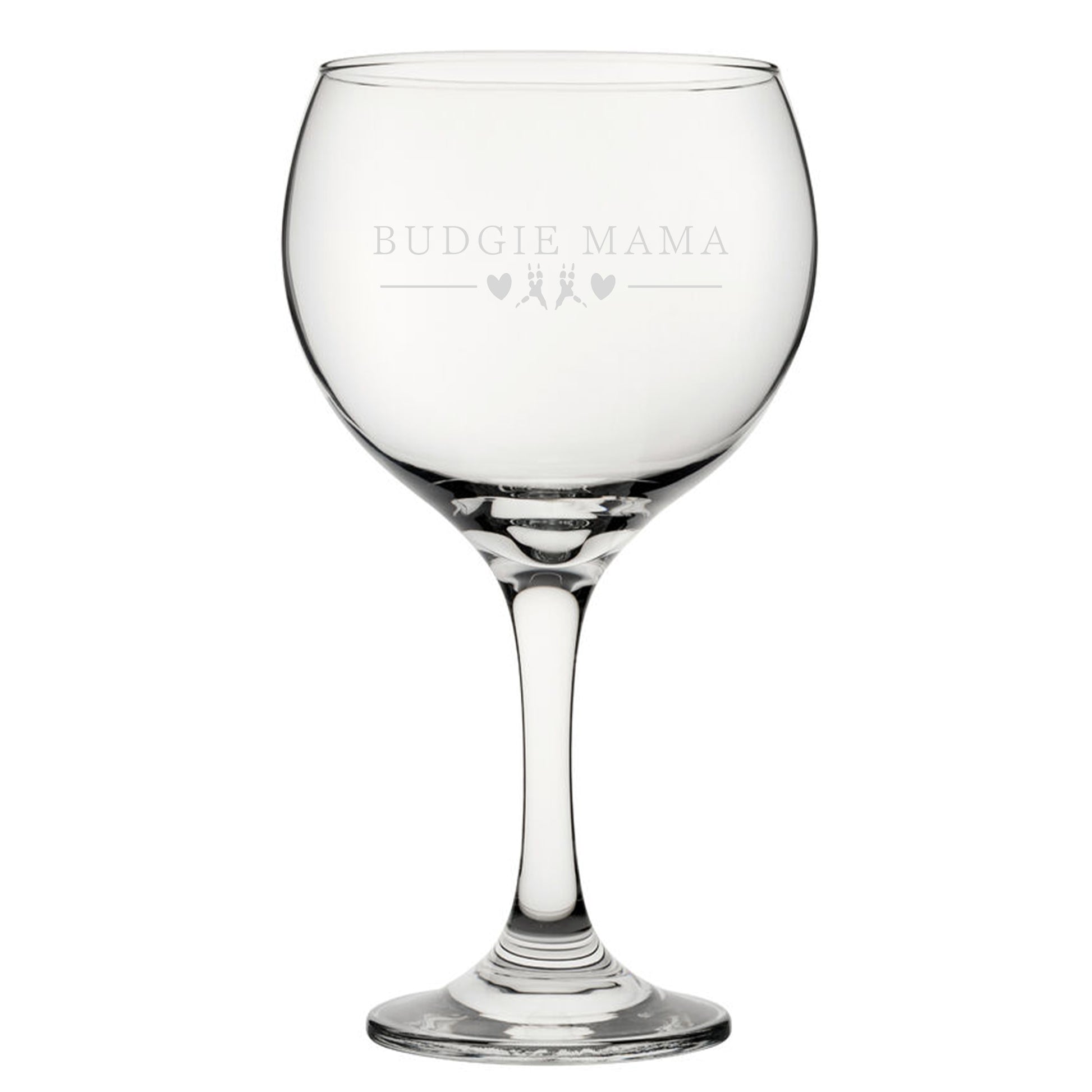 Budgie Papa - Engraved Novelty Gin Balloon Cocktail Glass Image 2
