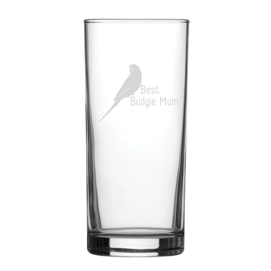 Best Budgie Dad - Engraved Novelty Hiball Glass Image 1