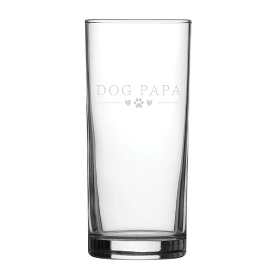Dog Papa - Engraved Novelty Hiball Glass Image 1