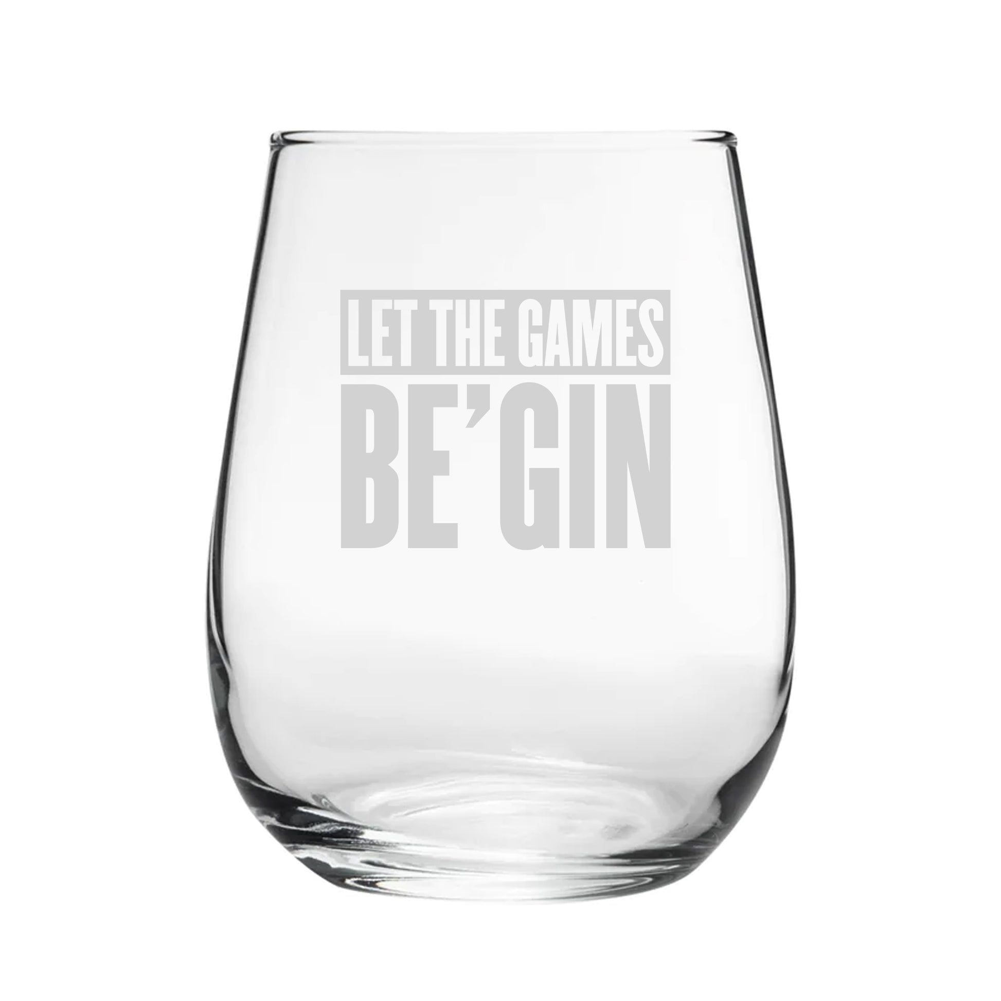 Let The Games Be'Gin - Engraved Novelty Stemless Gin Tumbler Image 2