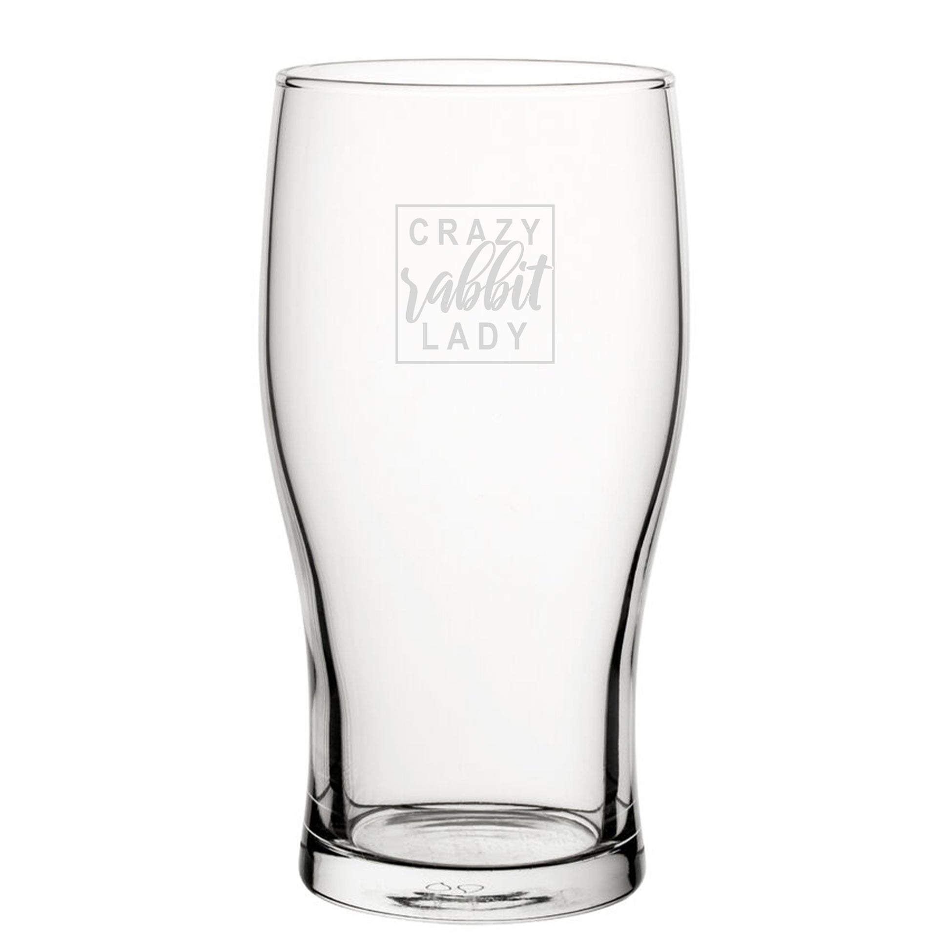 Crazy Rabbit Lady - Engraved Novelty Tulip Pint Glass Image 2