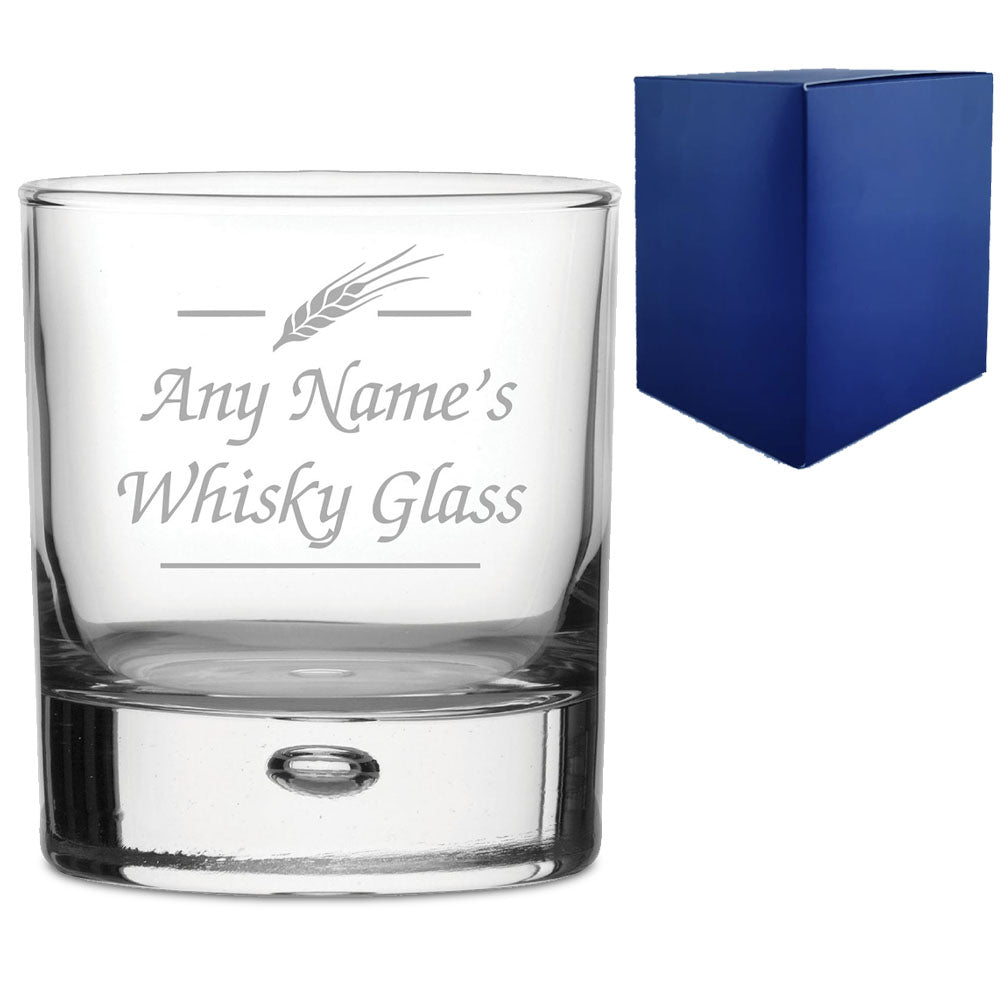 Engraved Novelty 11.5oz Bubble Whisky glass, Names Whisky glass Image 2