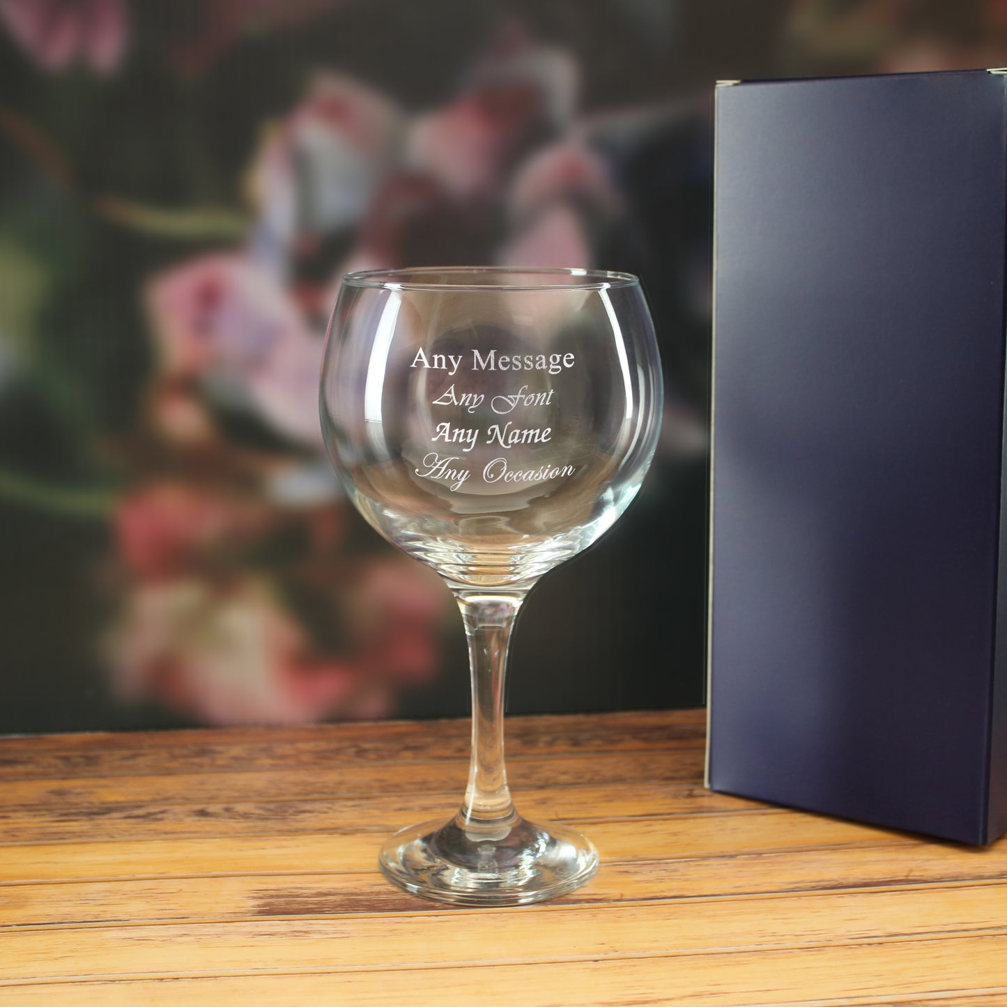 Engraved 22.5oz Gin Balloon Glass with Gift Box Image 2