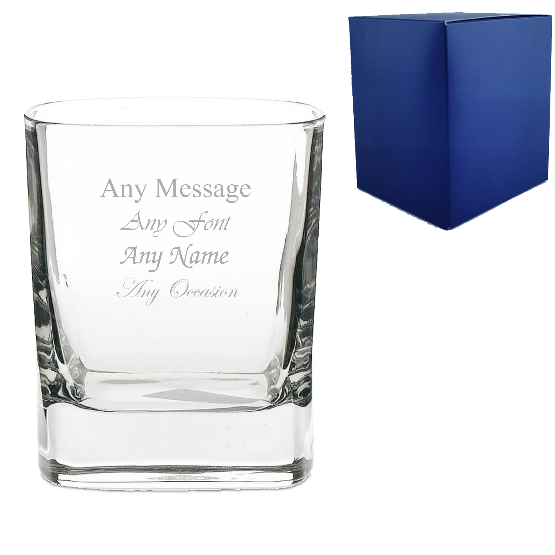 Engraved 290ml Double Old Fashioned Square Whisky Tumbler Image 2