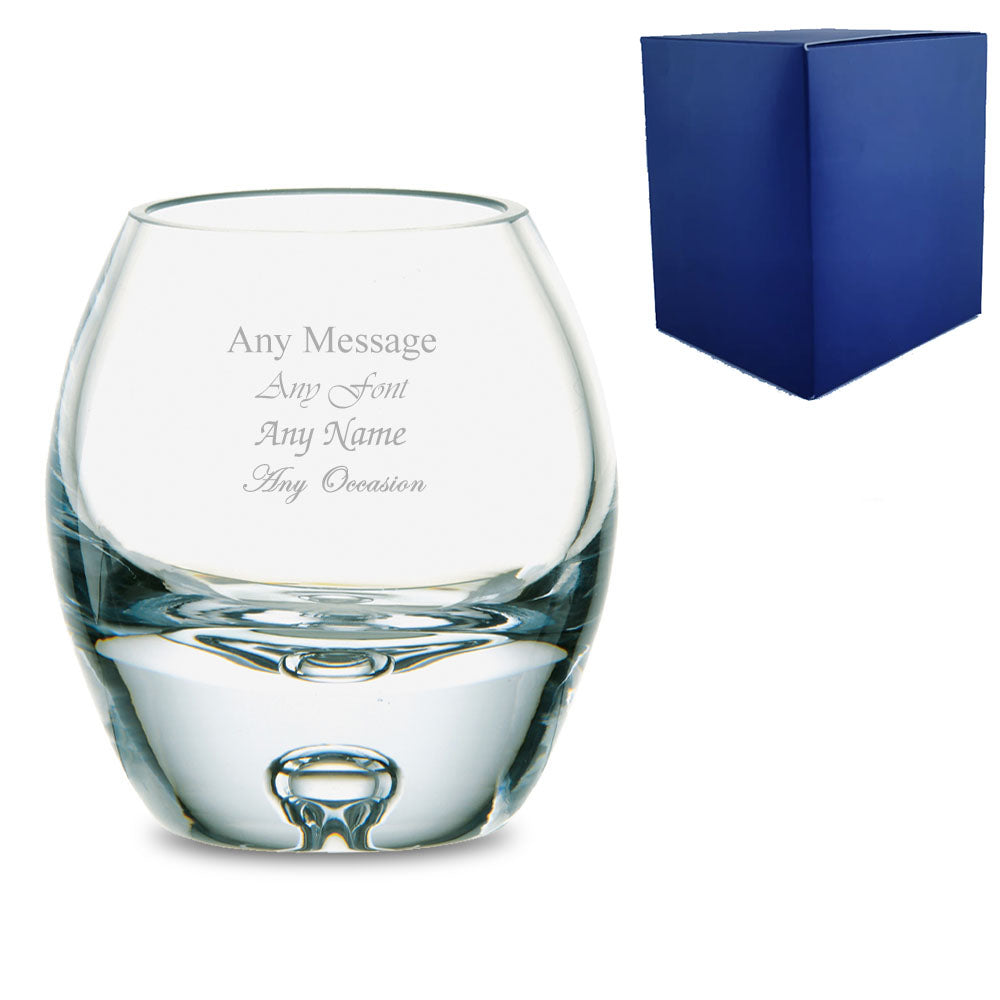 Engraved 10.5cm Handmade Bubble Base Candle Holder With Gift Box Image 2