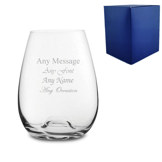 Engraved Stemless Wine Solutions Bordeaux Glass 15oz With Gift Box Image 1
