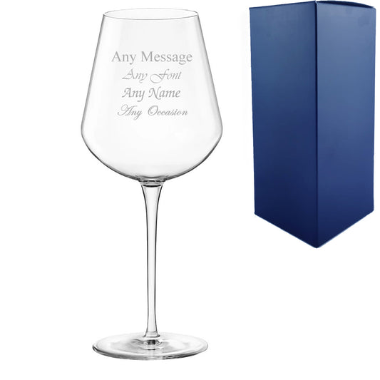 Engraved Extra Large 640ml Inalto Uno Wine Glass With Gift Box Image 1