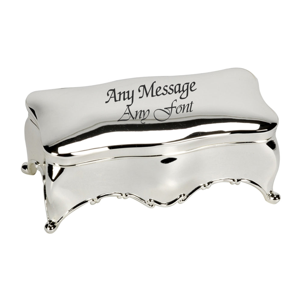 Engraved Silver Plated Westminster Trinket Box Image 2
