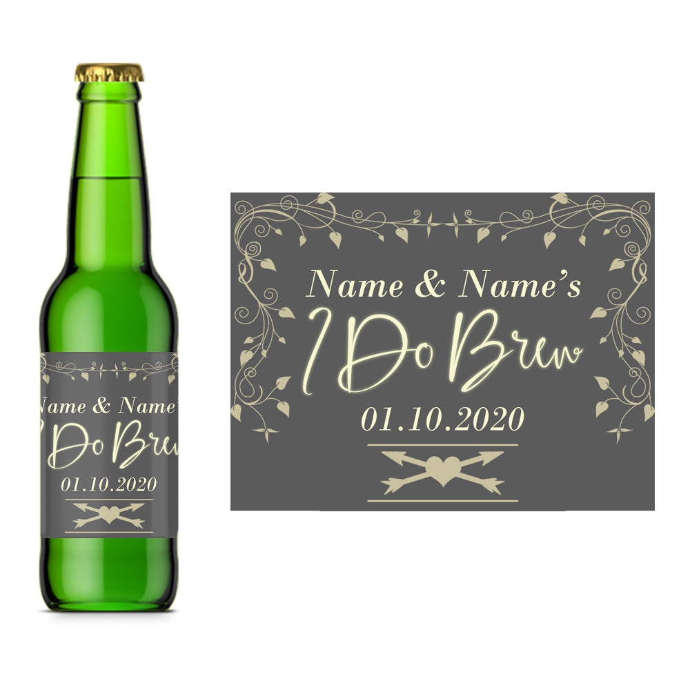 Beer Bottle Label with I Do Brew Design Image 2