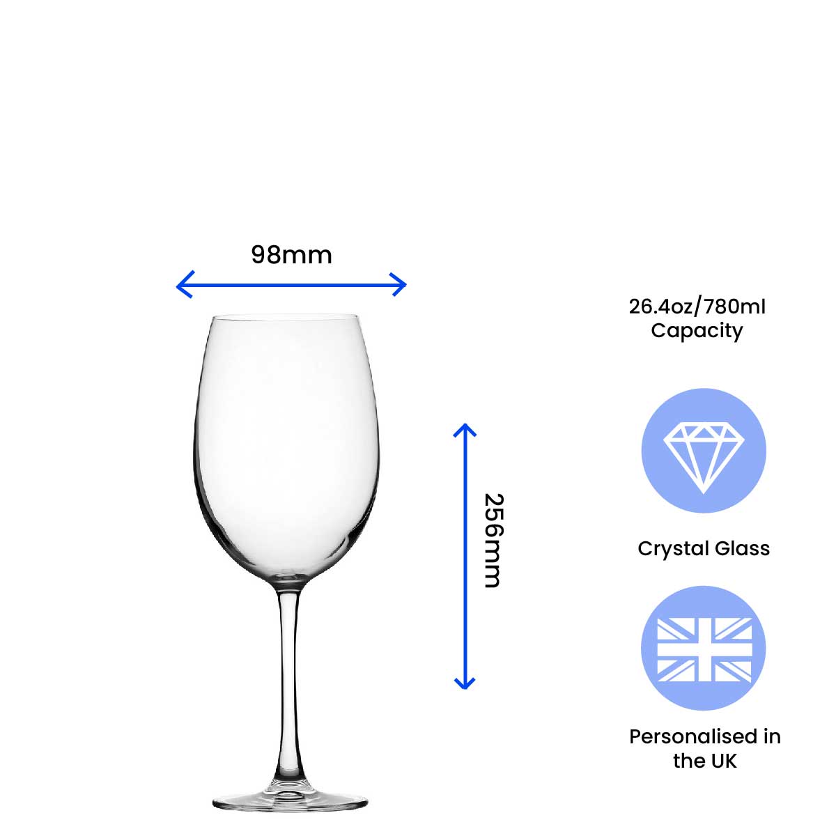 Engraved Giant Wine Glass with Name is having just One Glass Design Image 3