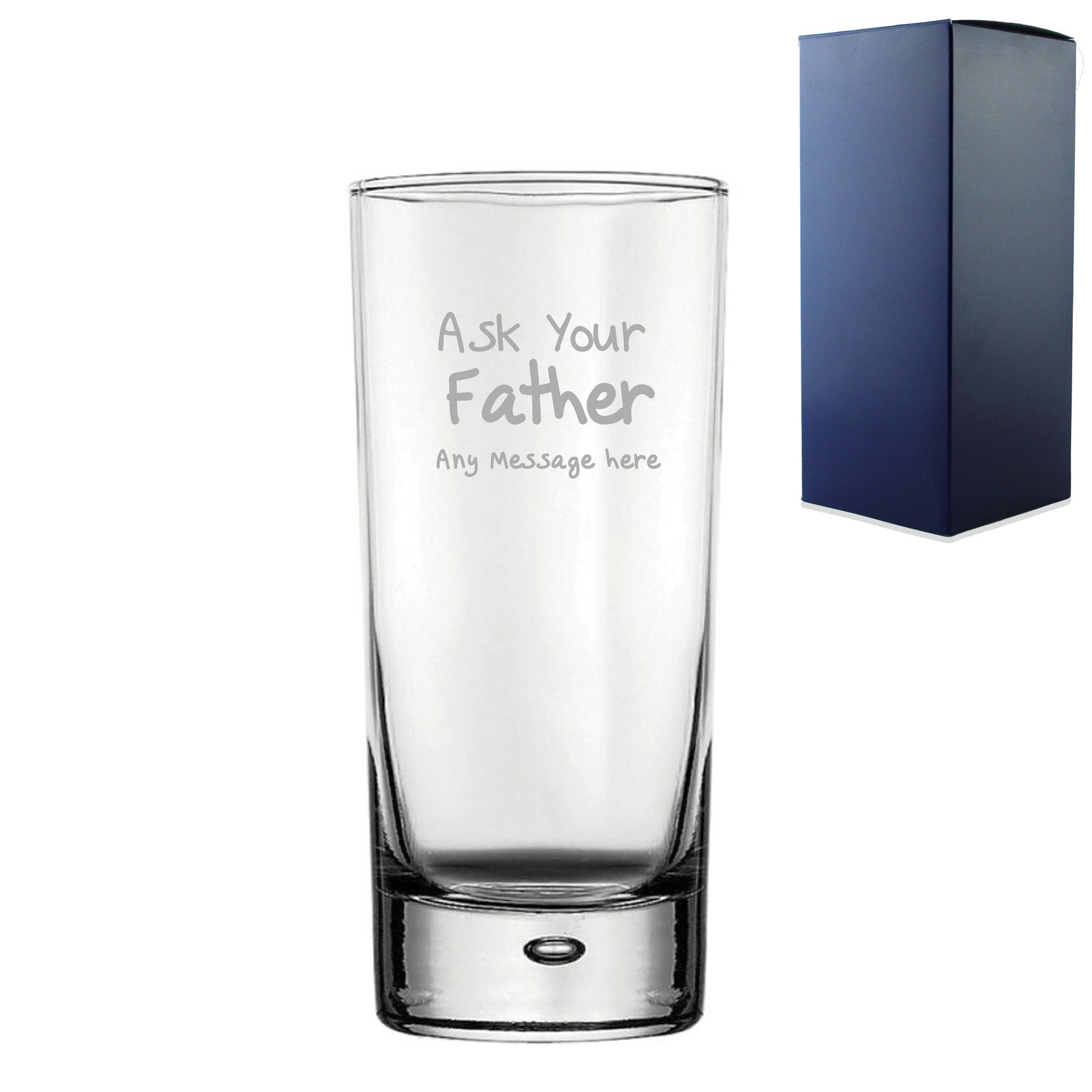 Engraved Hiball 13oz Glass With Ask Your Father Design Gift Boxed Image 2
