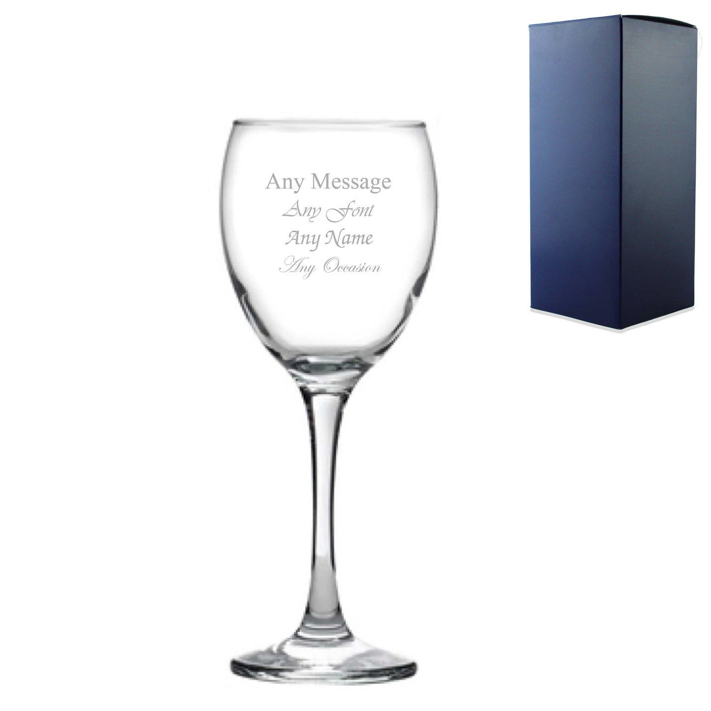 Engraved 340ml Classic Red Wine Glass with Gift Box Image 2