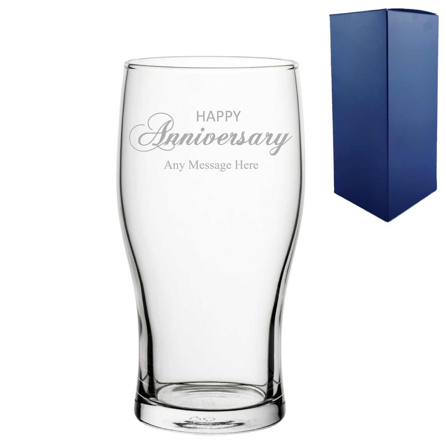 Engraved Anniversary Pint Glass, Gift Boxed Image 2