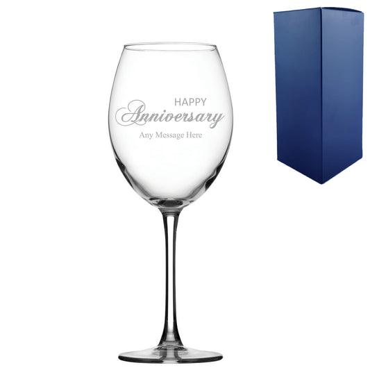 Engraved Anniversary Enoteca Wine Glass, Gift Boxed Image 1