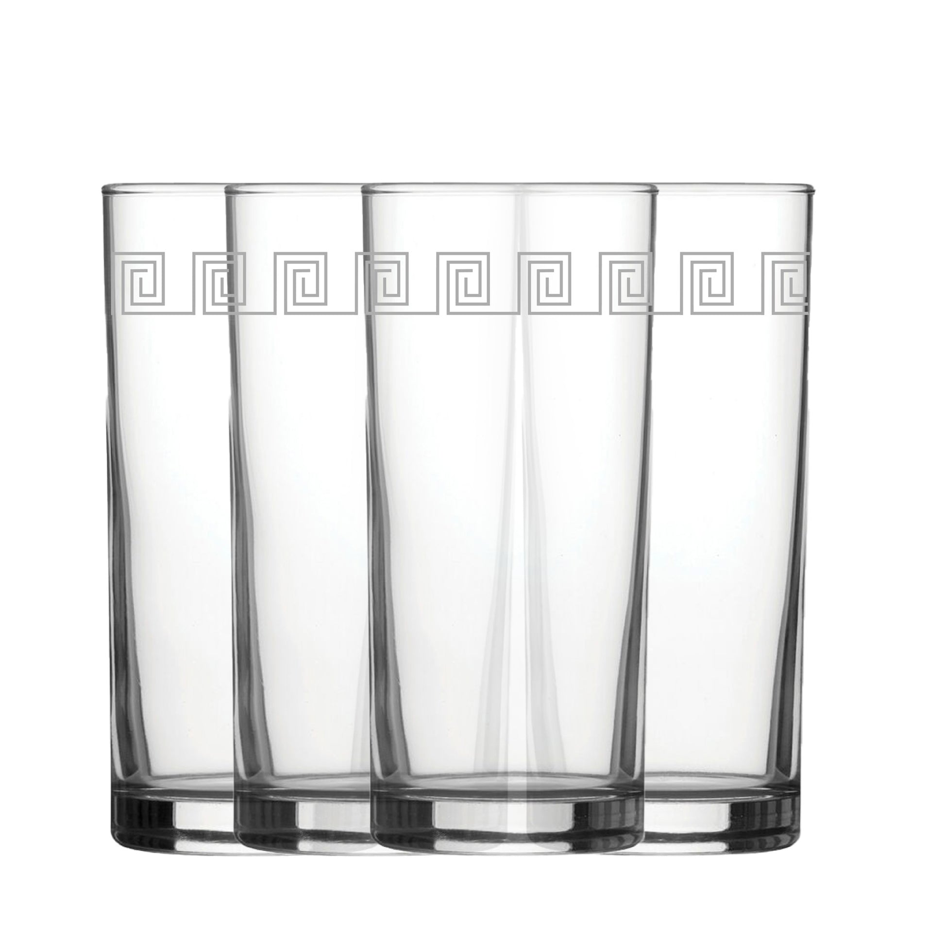 Engraved Geometric Swirls Set of 4 Patterned Hiball 12oz Glasses Image 2