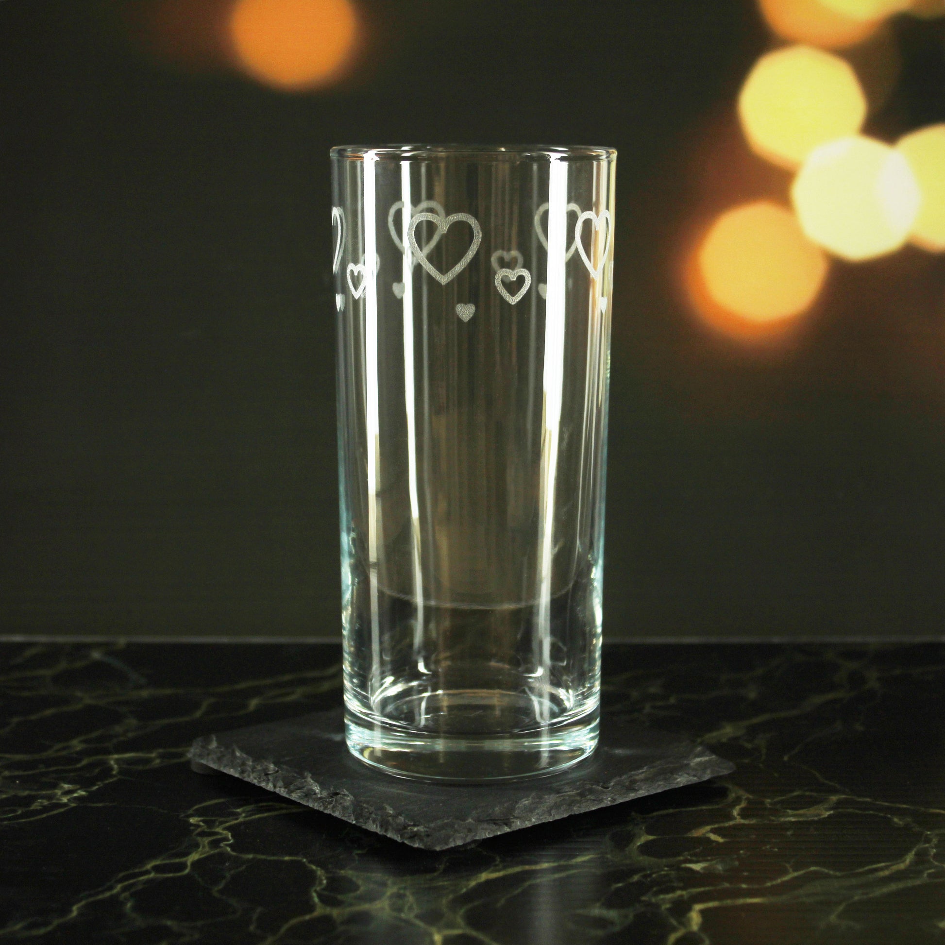 Engraved Hearts Set of 4 Patterned Hiball 12oz Glasses Image 3