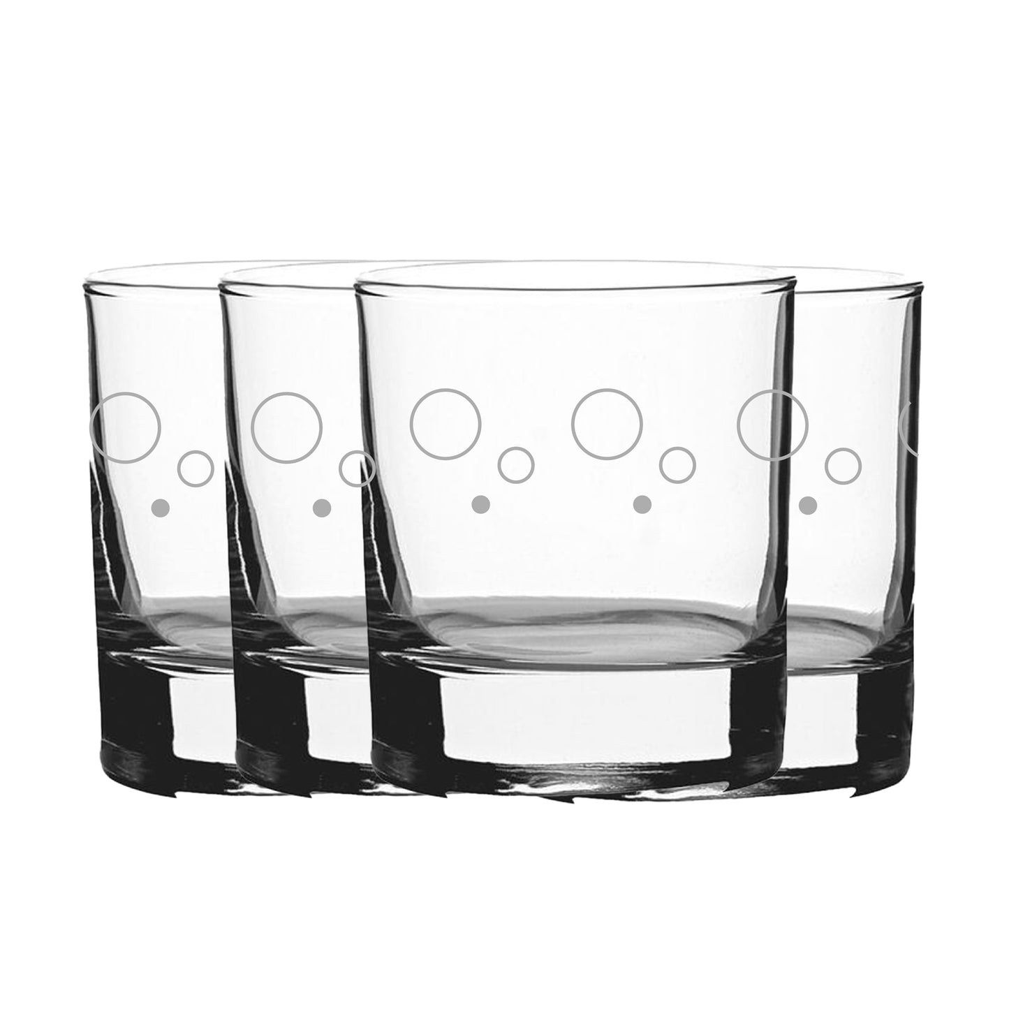 Engraved Circles Pattern Set of 4 Whiskey 11.5oz Glasses Image 2