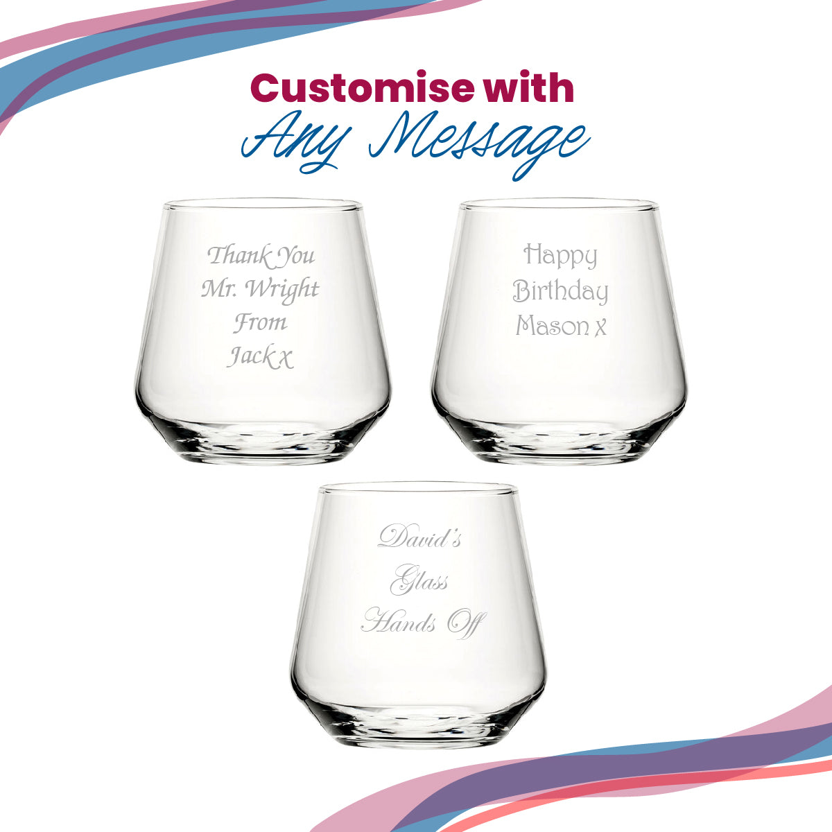 Engraved Whisky Glass, Allegra 340ml Tumbler, Gift Boxed Image 5