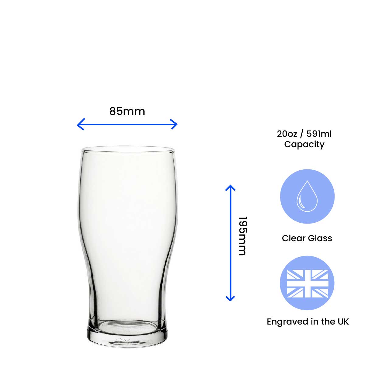 Engraved Wedding Pint Glass, Gift Boxed Image 3
