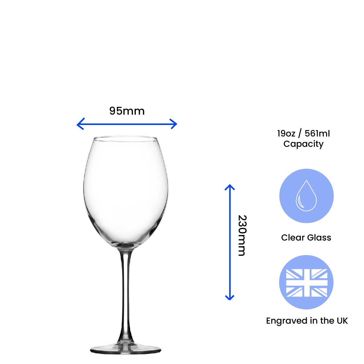 Engraved Novelty 19oz Enoteca Wine glass, Names wine glass Image 3